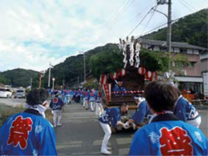 箕面市下止々呂美地区だんじり祭り参加